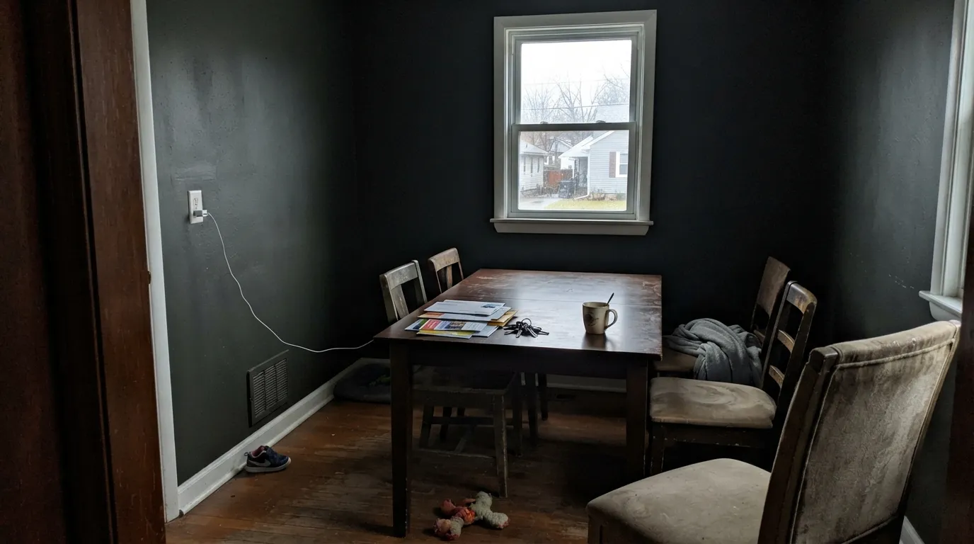 The honest shot: LRV 6 in a dim north room with no lamps is a cave, not a mood — the number-one After Hours regret.