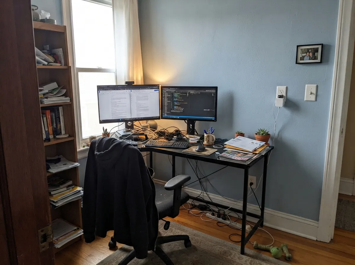 With black metal furniture it reads current and focused, not themed.