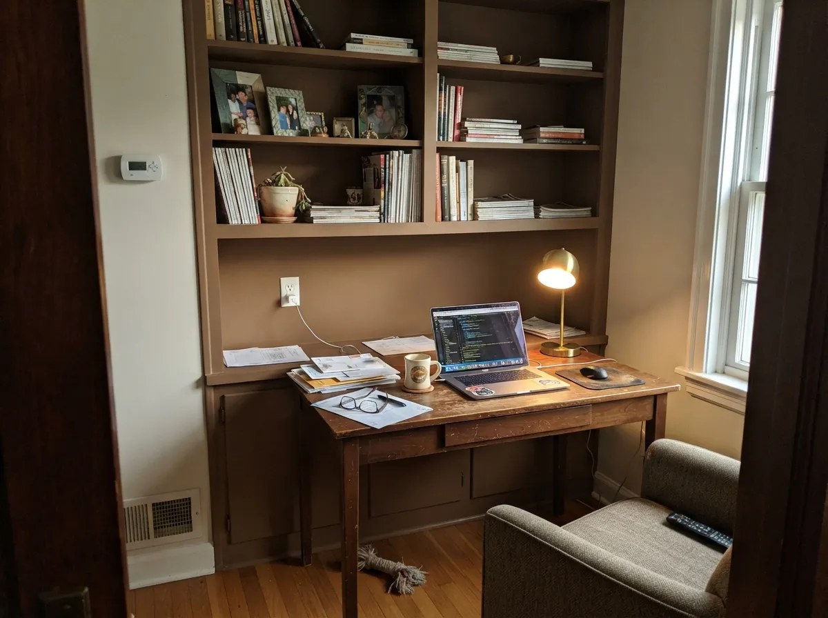 With walnut and brass close by, the brown goes deep and quiet instead of muddy — its natural habitat.