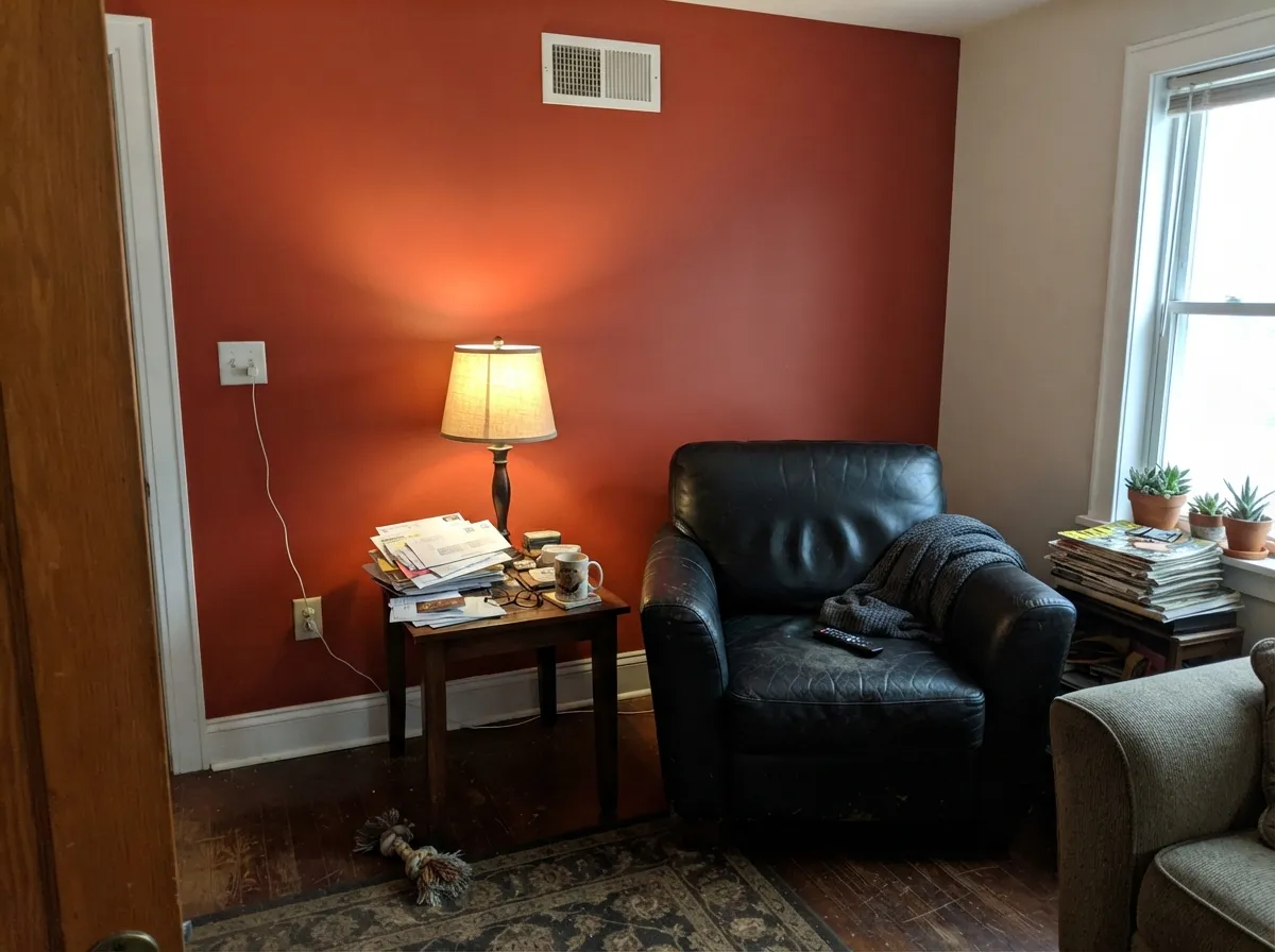 In doses — one wall, black furniture, warm cream neighbors — it works as a bold accent instead of an overwhelming room.