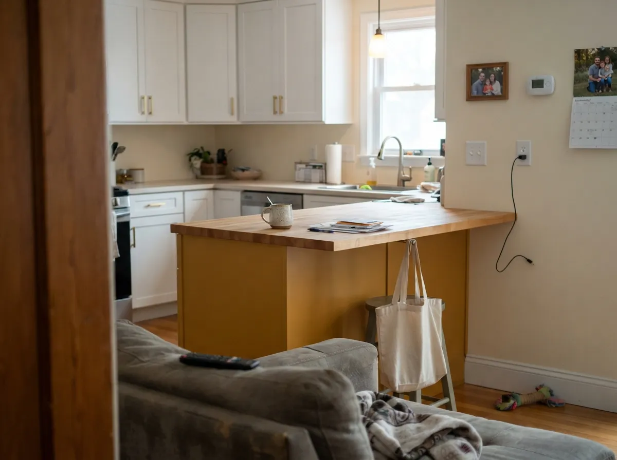 On an island next to white and brass, the gold reads confident and expensive instead of loud.