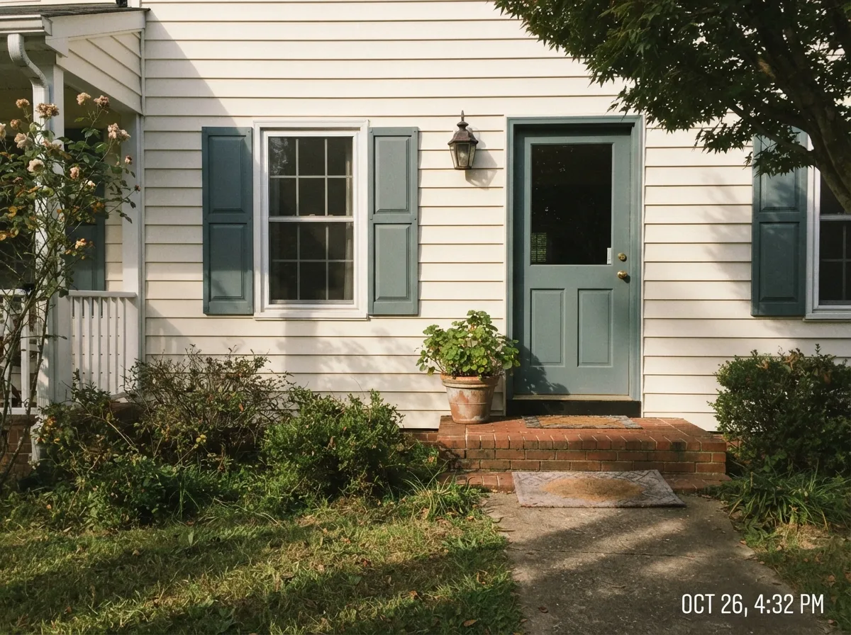 Outdoors, against warm siding and brick, Boreal holds its color better than it does in a dim interior room.