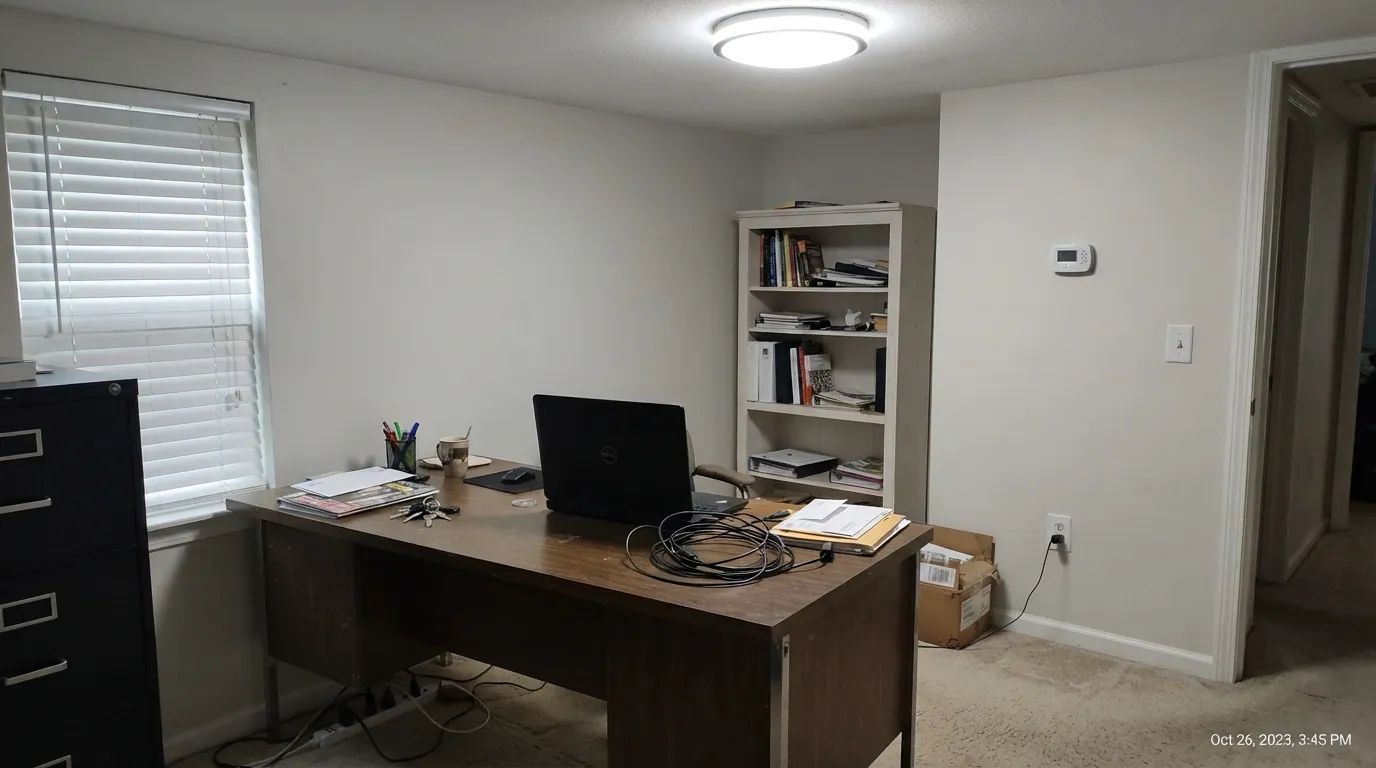 The honest shot: cool LED light and a dim north room drain the warmth completely, leaving a flat, slightly lifeless white — the situation behind most disappointed reviews.