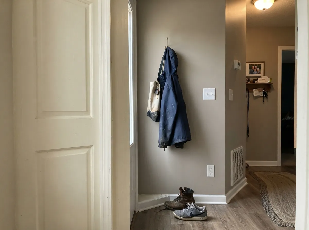As trim under a warm greige wall it softens the line instead of cutting hard against it — the everyday job it does best.