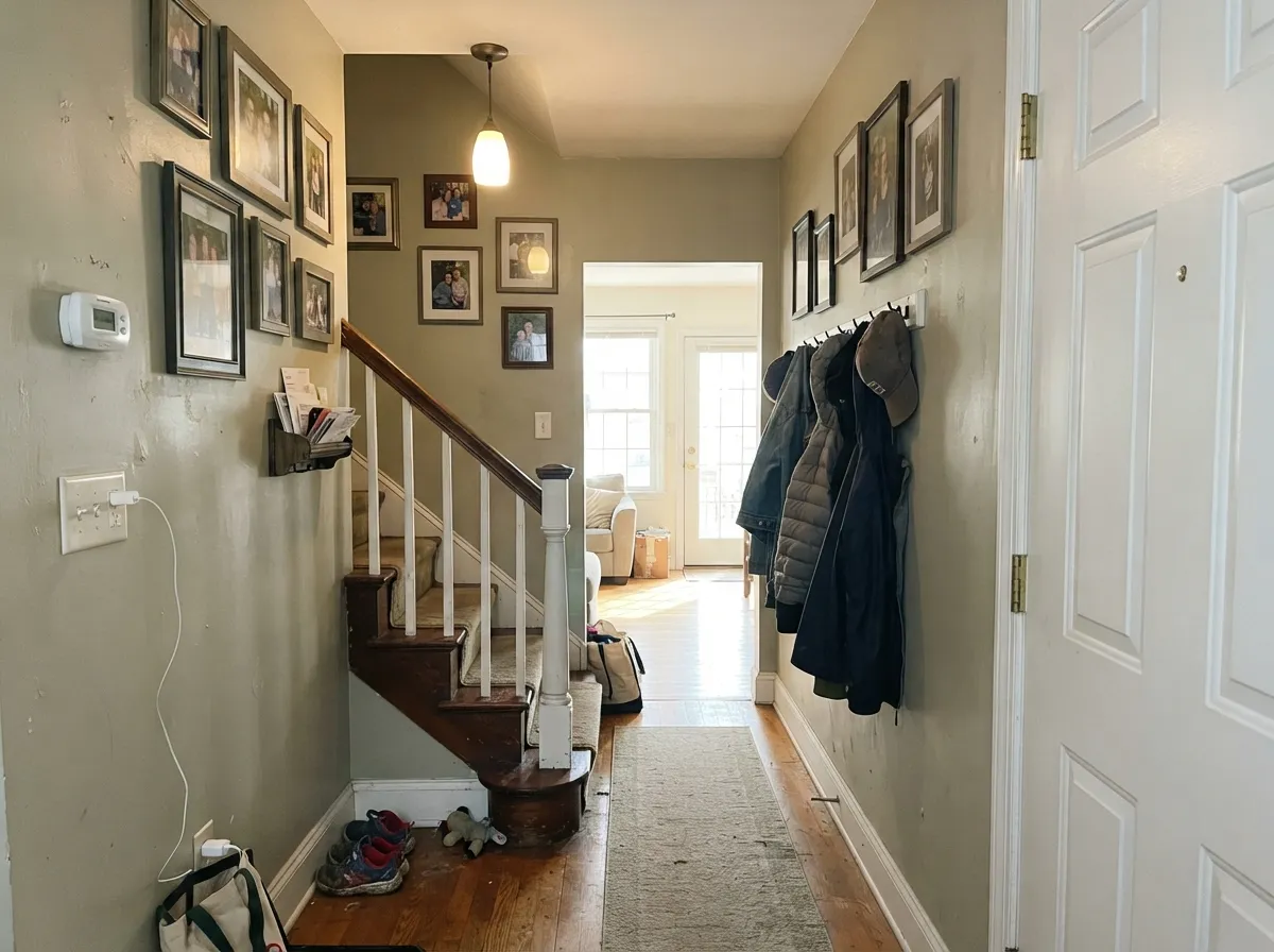 The whole-house test: hallways and stairs are where Castle Path earns its keep, carrying room to room without clashing.