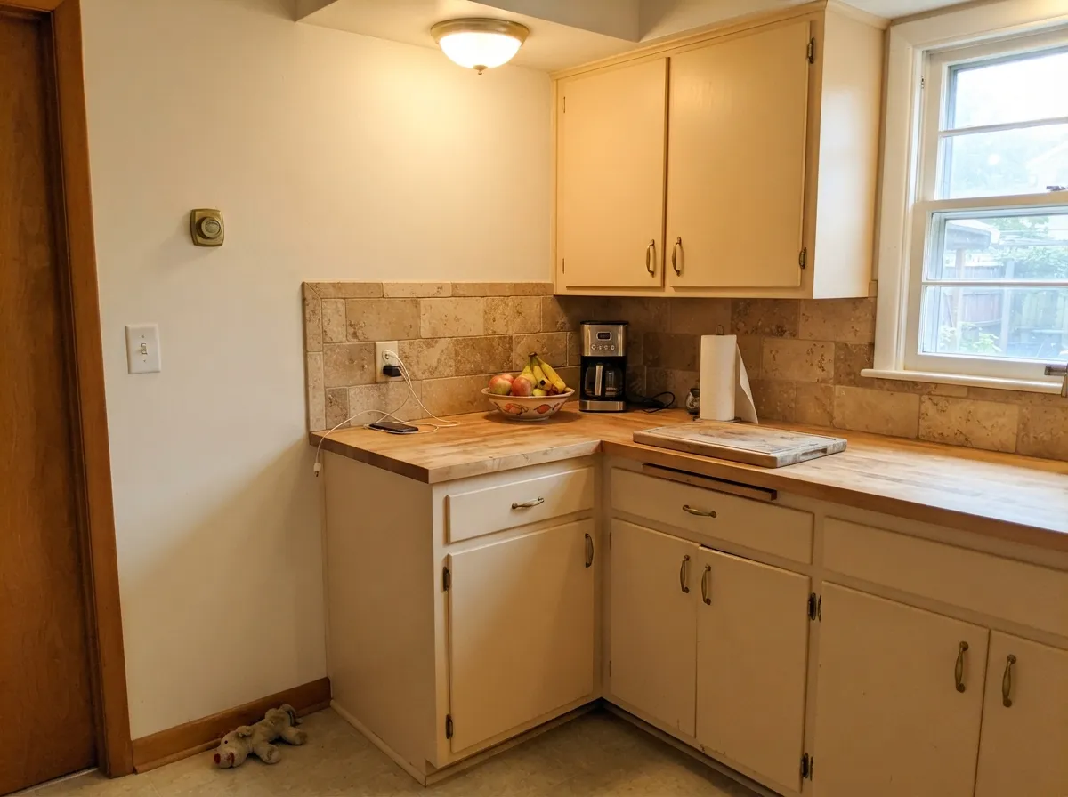 The pairing it's built for: travertine, walnut, and brass all meet its warmth halfway.