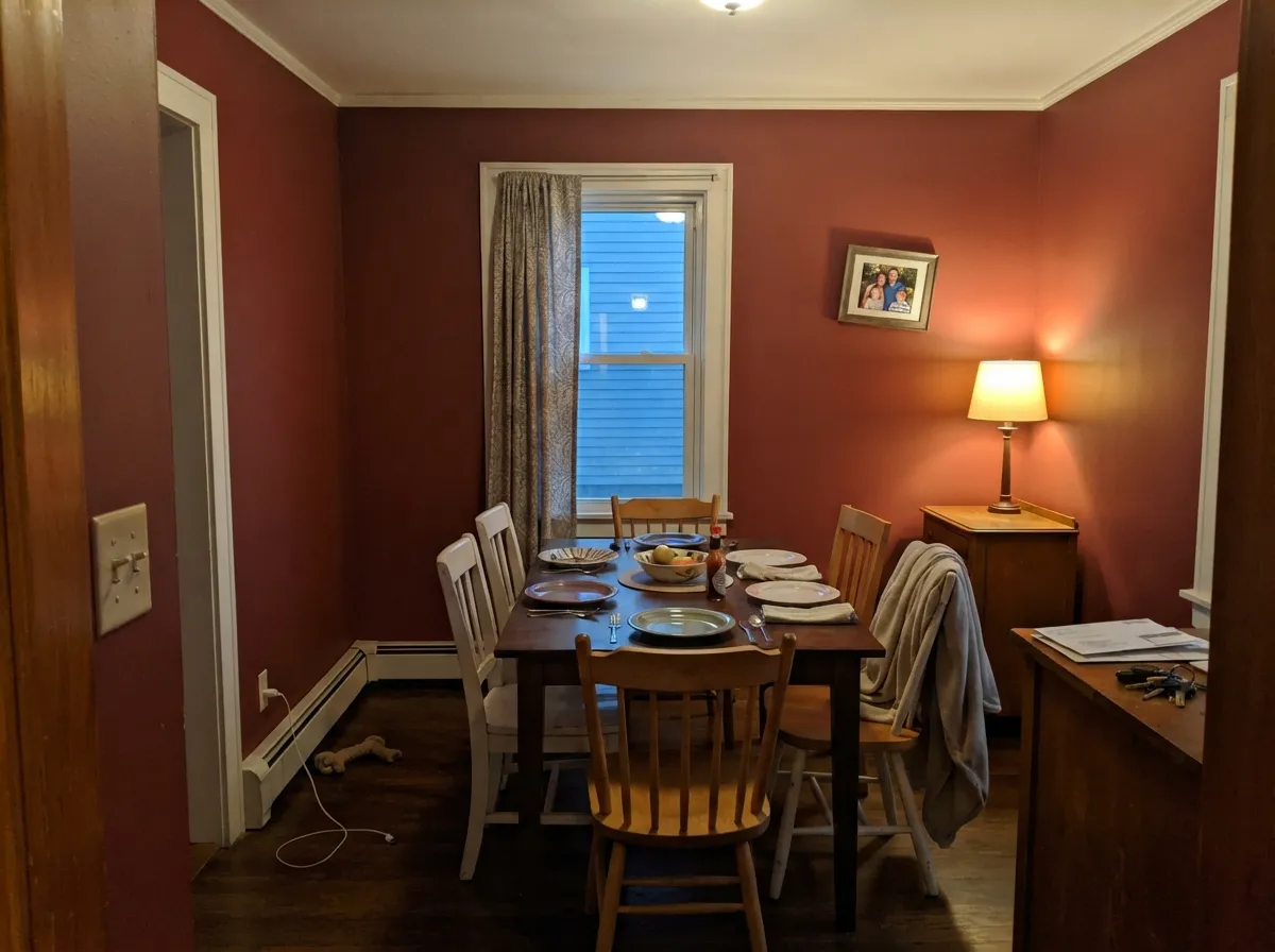 In doses it works even in a busy kitchen — one island, white cabinets around it, and the color reads custom instead of overwhelming.