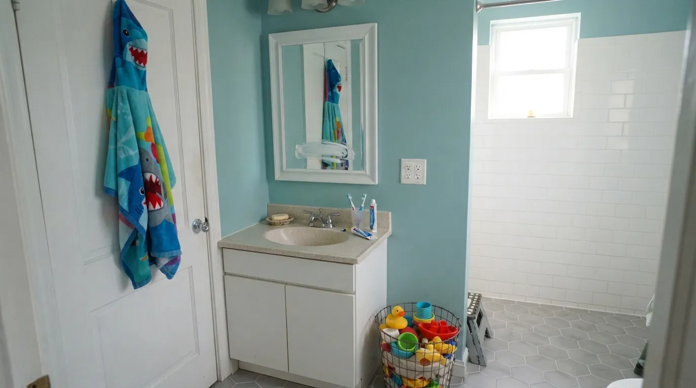 Behr Dolphin Blue in a real room