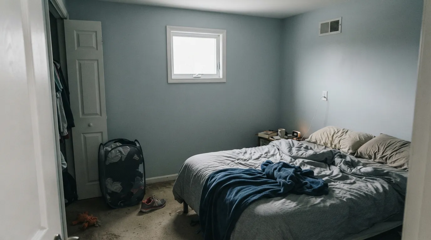 The honest shot: in a dim, north-facing room with no lamps, Etched Glass loses its openness and goes flat and dingy — the exact situation behind the disappointed reviews.