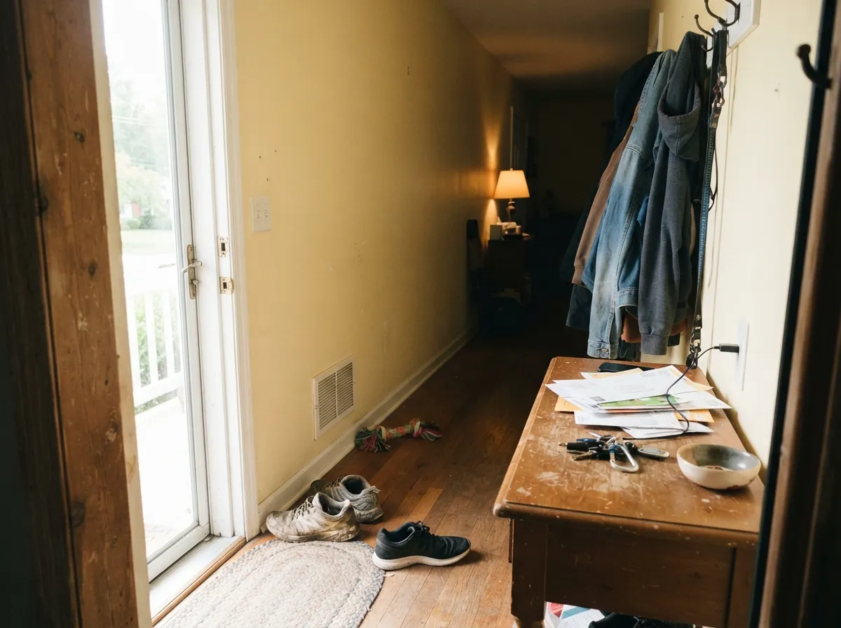 As an entryway color it reads like a gentle, warm welcome — softer than white, quieter than a real yellow.