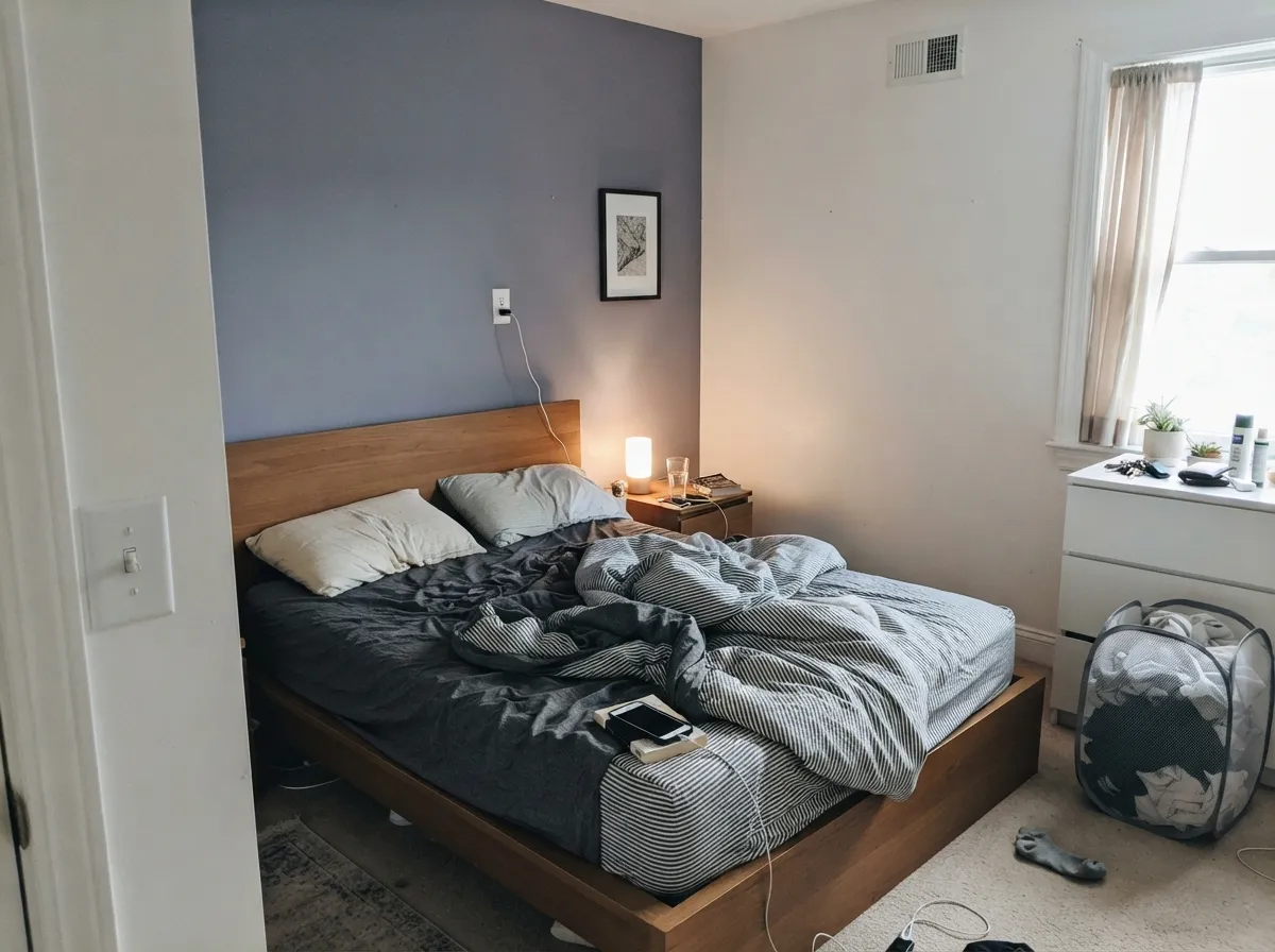 As a single accent wall under cool LED light, it stays crisp and gothic instead of drifting toward a flat brownish gray.