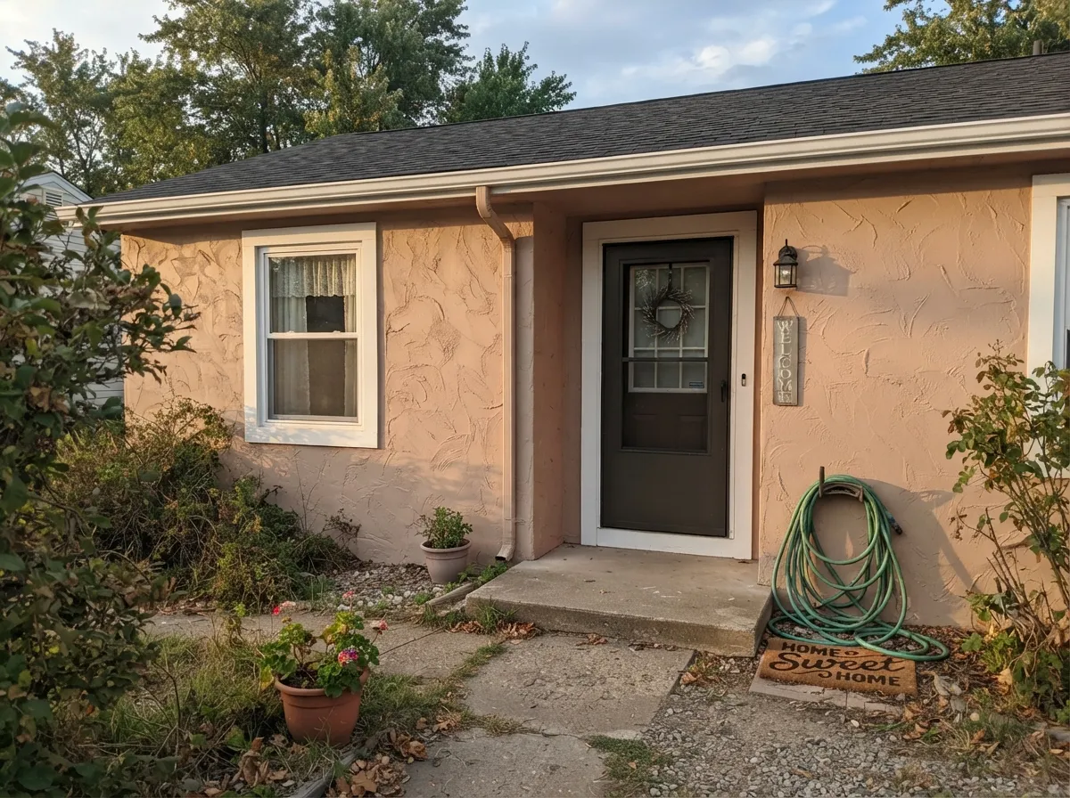 On stucco the texture catches the color's warmth and shifts it through the day — one of Behr's better exterior picks for a Southwest look.