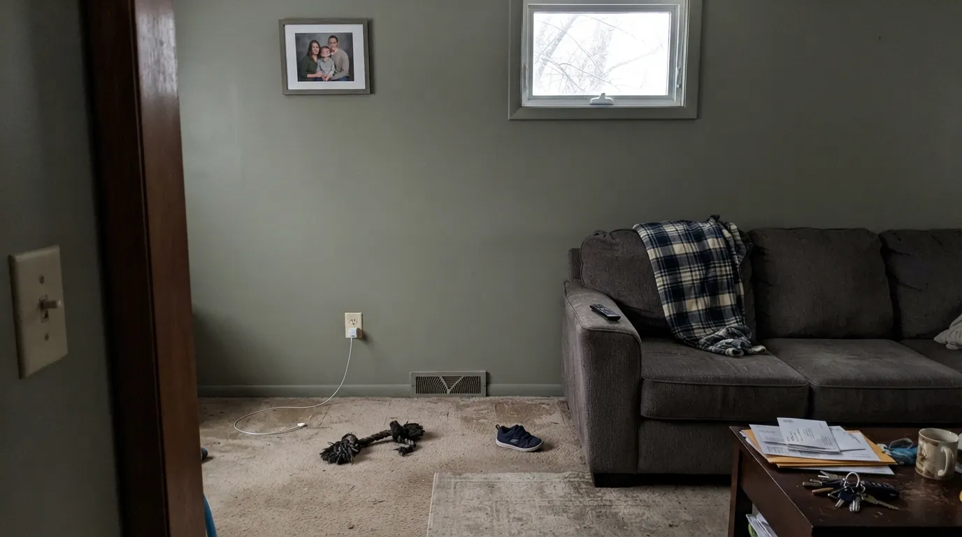 The honest shot: in a dim, cool-lit room with no lamps, the green retreats and Incognito goes flat and muddy — exactly the situation behind the disappointed reviews.