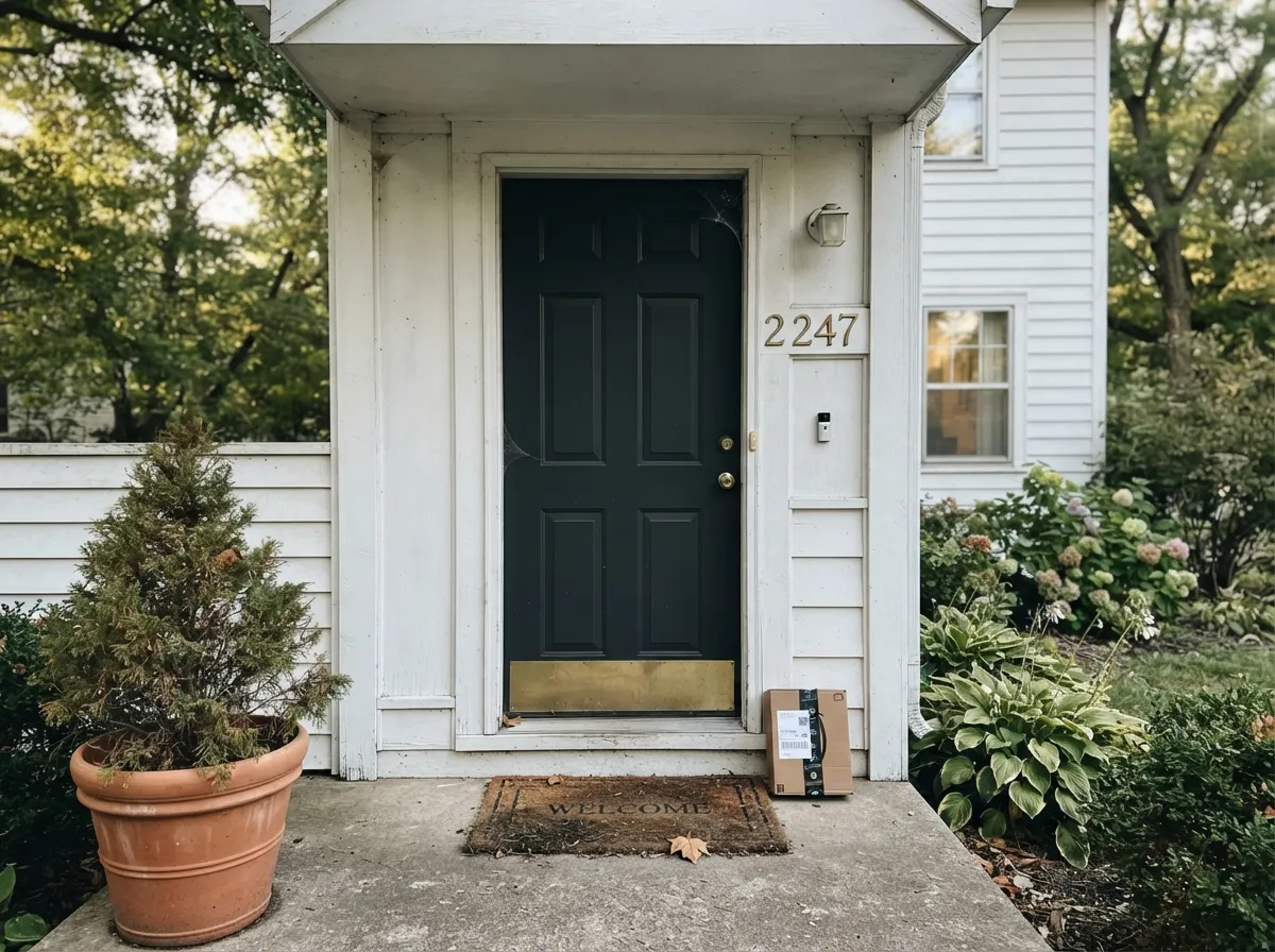 On a shaded front door it holds its black cleanly — this is where the color's exterior enamel version earns its keep.