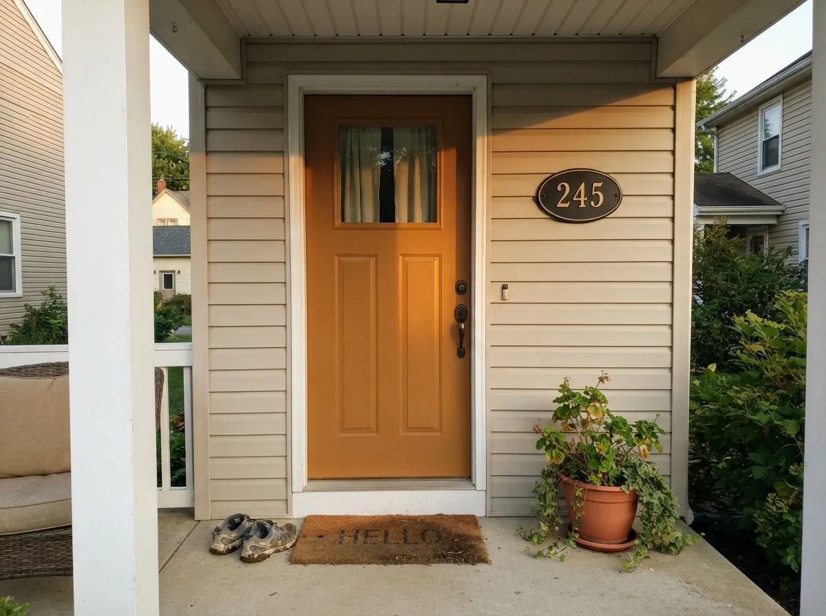 One door's worth of Maple Glaze against a light house body — the classic warm-door dose.