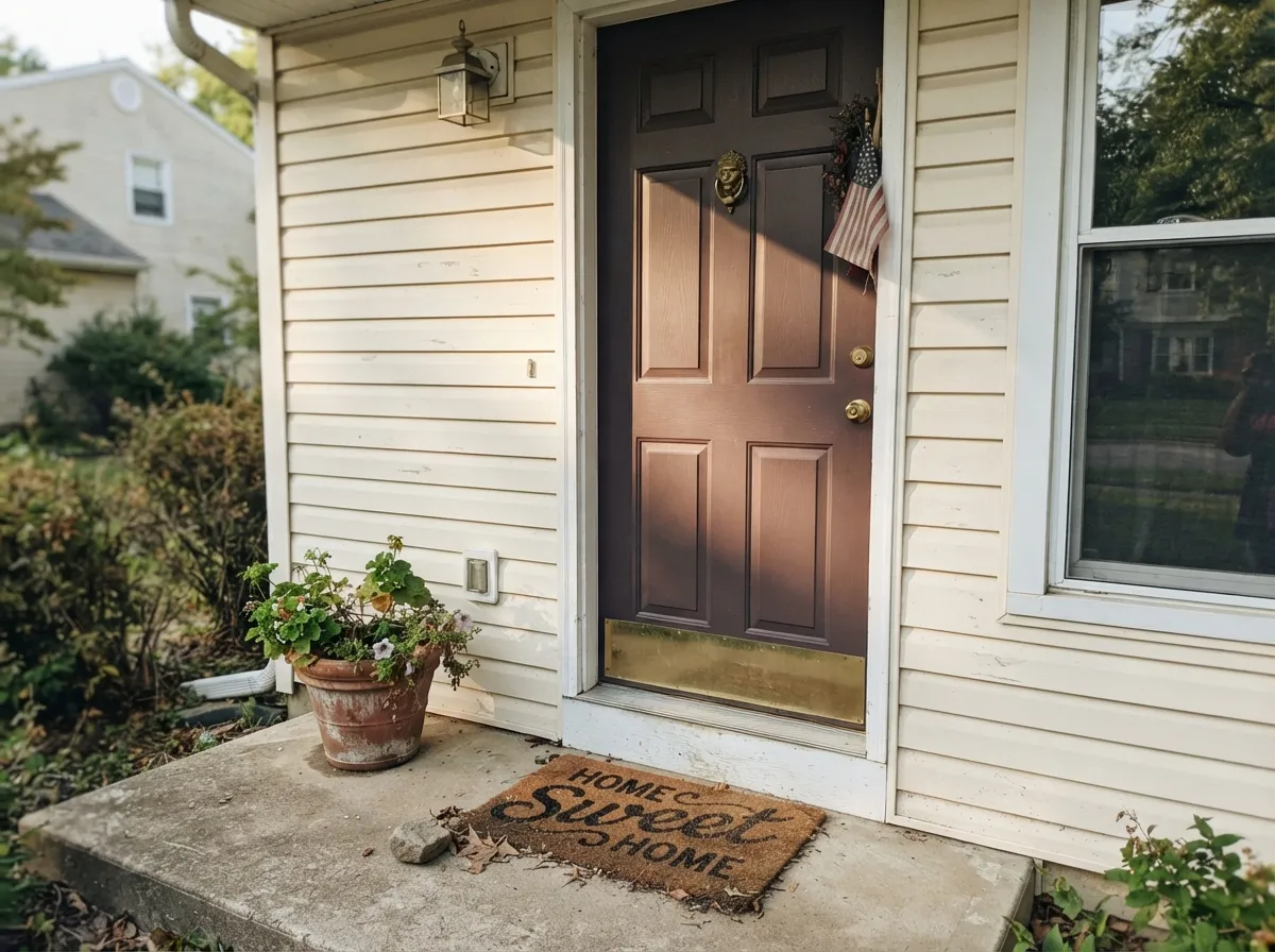 On a front door with real afternoon sun, Medieval Wine shows a genuine burgundy — the interior/exterior formula makes this an option most colors this dark don't get.
