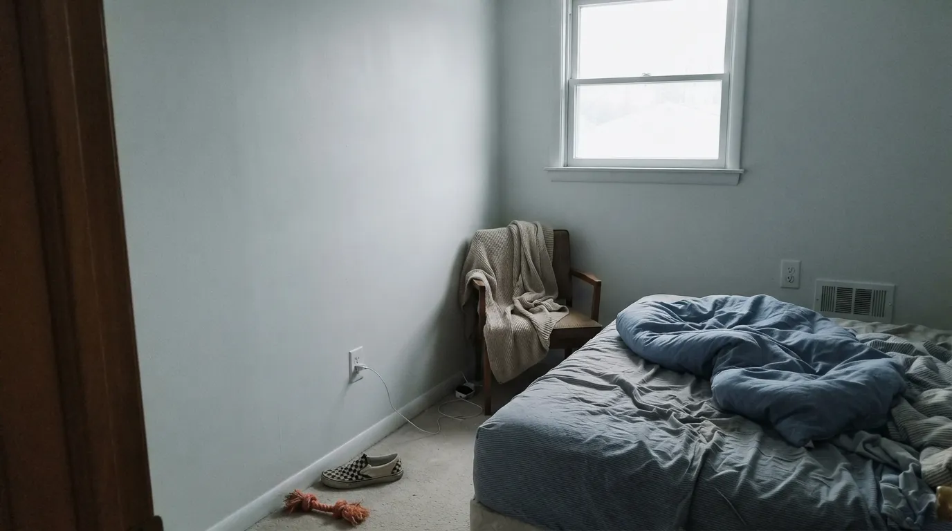 The honest shot: without real daylight, Milk Paint loses what little warmth it has and goes flat gray — sample it in your actual room before committing.