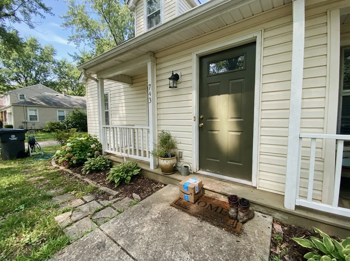 A real front-door use, not a guess — Behr has published this exact door-and-siding pairing.