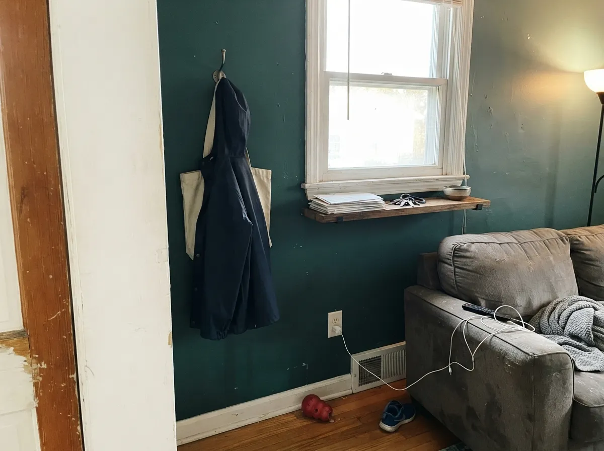 Its best job by far: next to a saturated wall color, the trim disappears the way trim is supposed to, instead of competing with it.