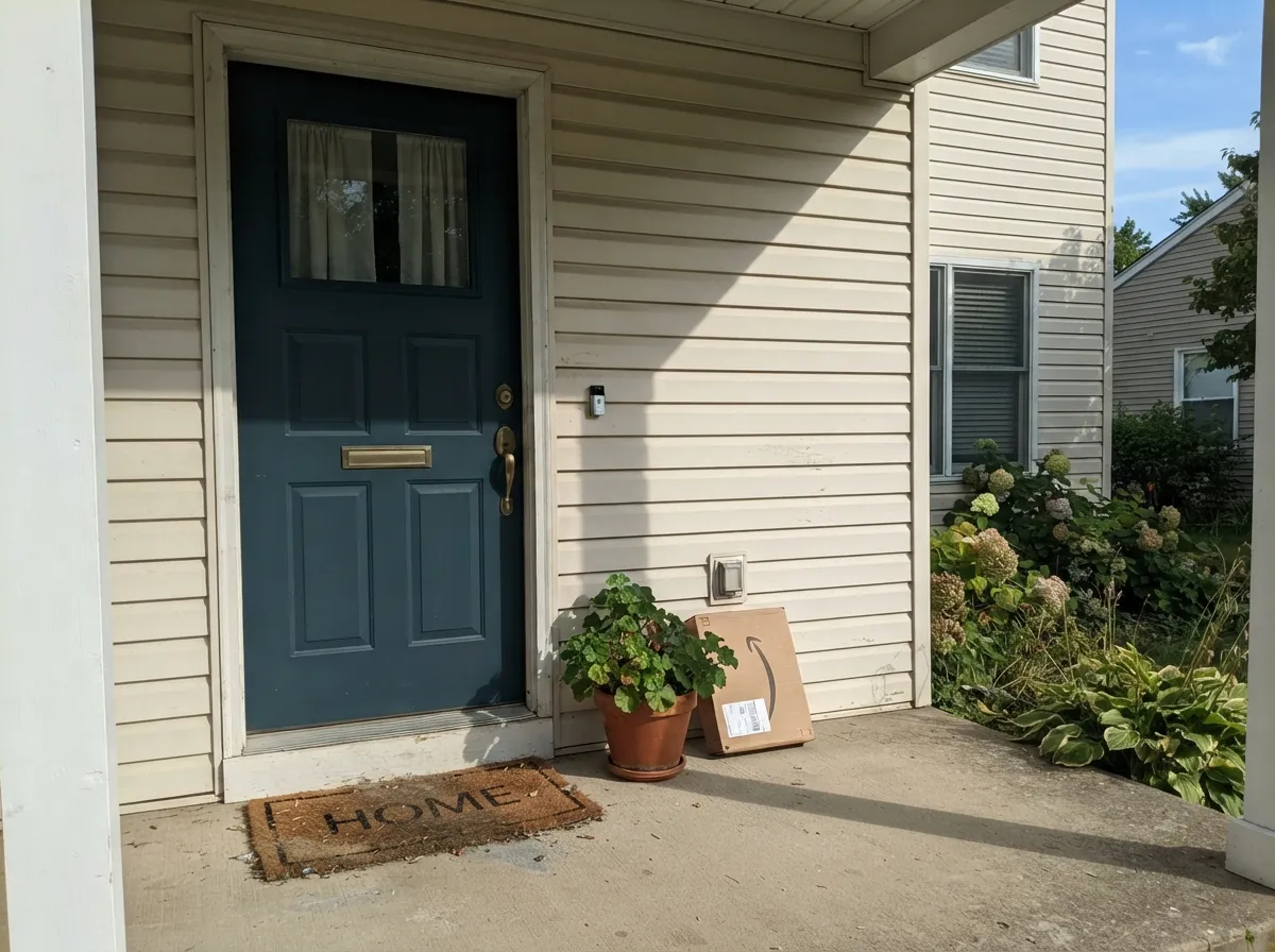 In full sun the door reads as a deliberate deep blue-teal, not a flat black door — this is the light this color was built for.