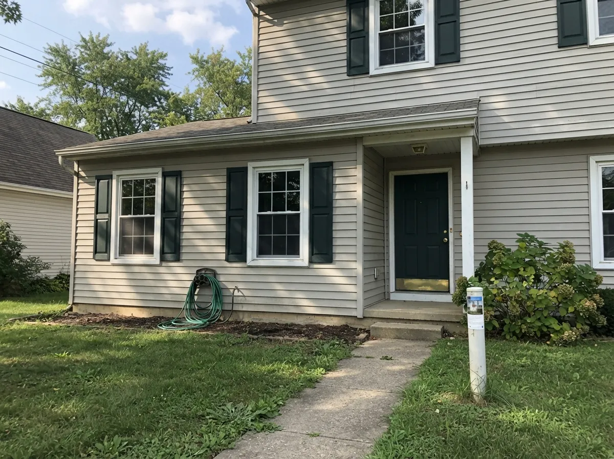 The color's other built-for-it job: exterior shutters and trim against a lighter siding, where the depth reads deliberate.
