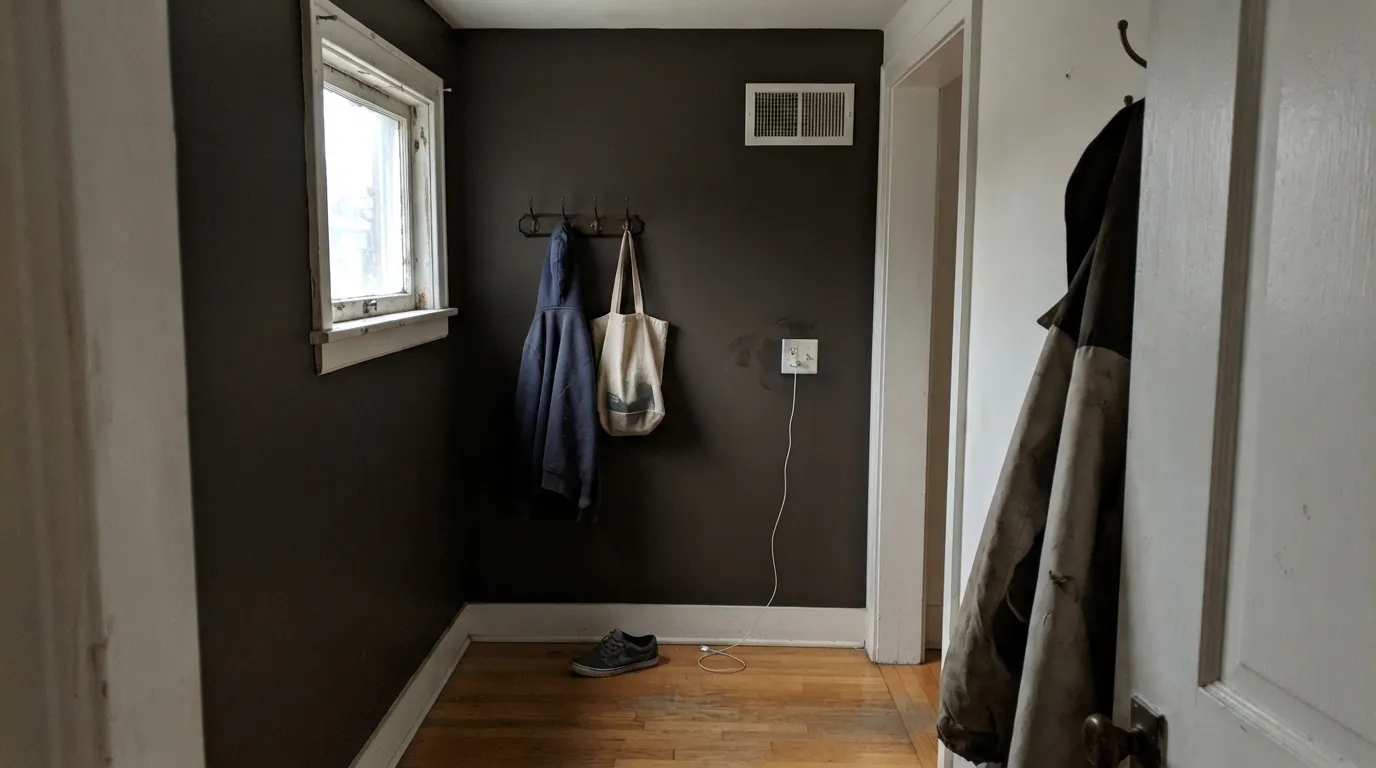 The honest shot: with no real light source nearby, the warm brown base disappears and it reads like any other flat black — the situation behind most disappointed reviews.
