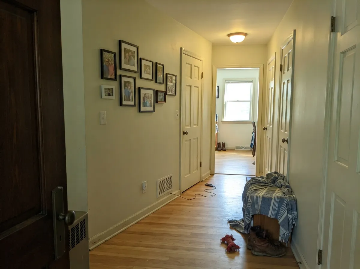 The default grab: trim and doors under mid-tone walls, softening the edge instead of cutting it.
