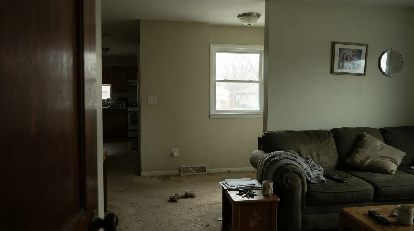 The honest shot: cool north light with no lamps exposes the green-yellow undertone and the color goes flat and dingy — the exact complaint behind most one-star reviews.