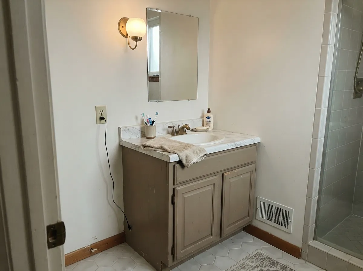 With brass and marble it looks custom, not like a paint-store shortcut.