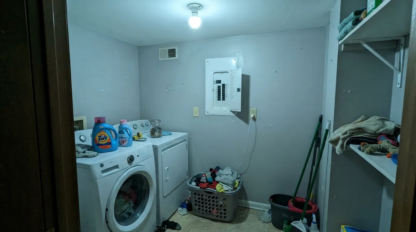 The honest shot: zero daylight and a cool LED bulb pull Platinum toward a flat, colder blue-green — swap to a warm bulb before blaming the paint.