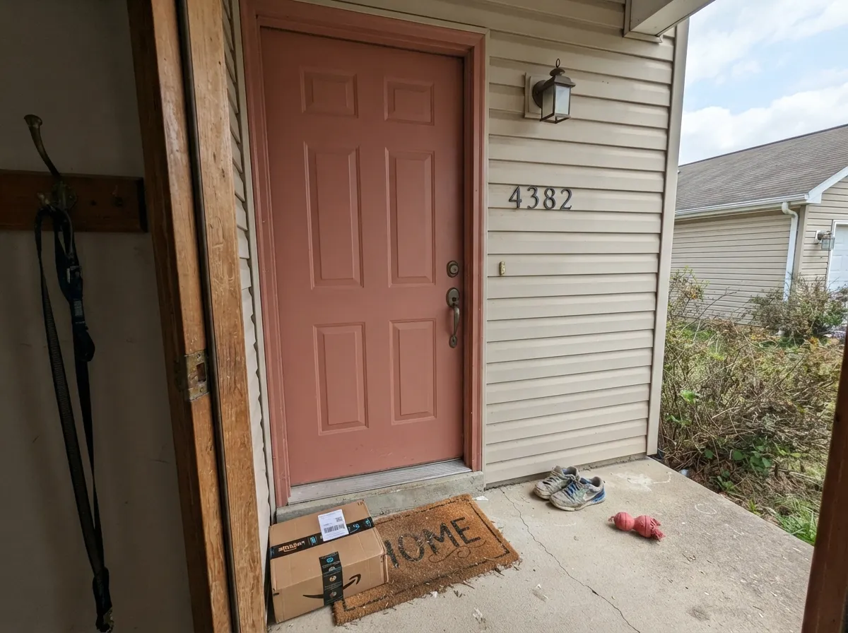As a front door it reads warm and distinctive without the usual black-or-navy default.