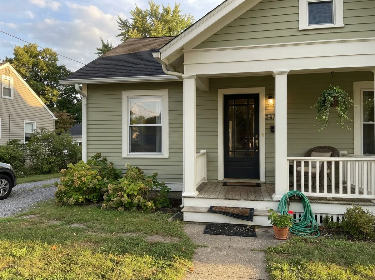 On Craftsman siding it reads grounded and deliberate, not trendy — especially with white trim and a dark door.