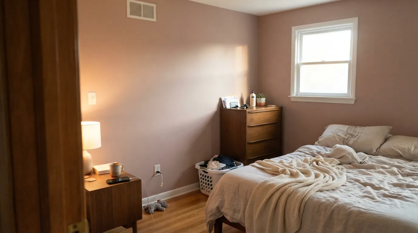 Behr Vintage Tea Rose in a real room