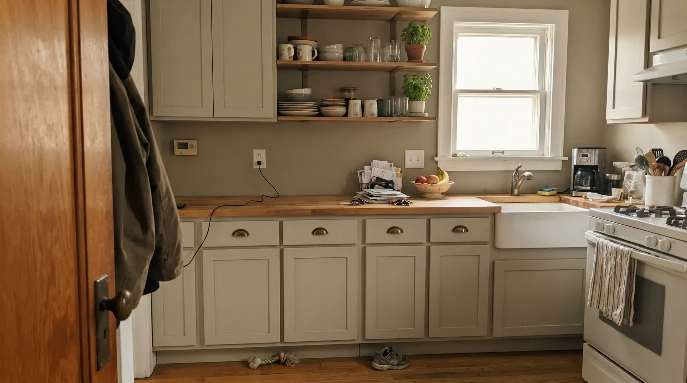 Behr Weathered White in a real room