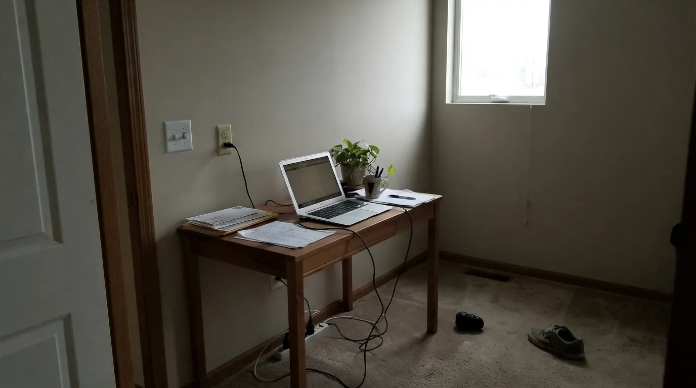 The honest shot: cool north light with no lamps drains the warmth out and the wall reads closer to dull off-white than beige — the exact situation behind most of its quiet regrets.