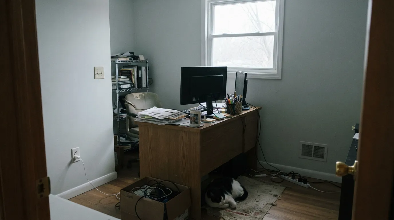 The honest shot: north light with the lamps off drains it to a cold, office-gray white — exactly the complaint people post about this color.