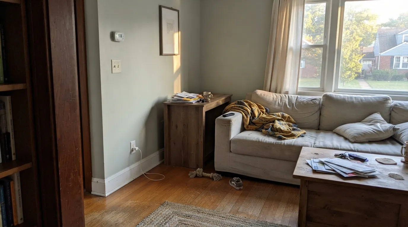 Behr Whitened Sage in a real room