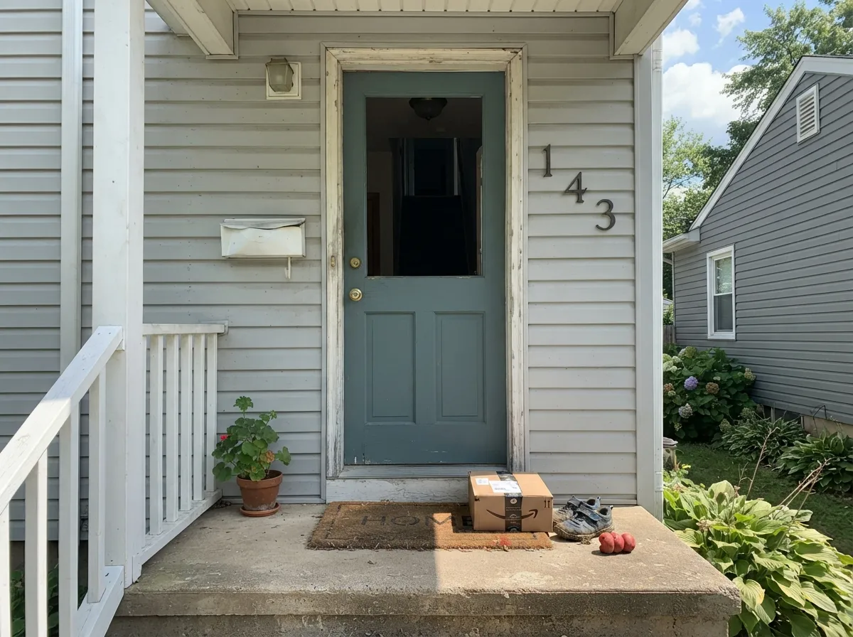 In full daylight on an exterior door the blue-green holds its color clearly — one of this color's most dependable jobs.