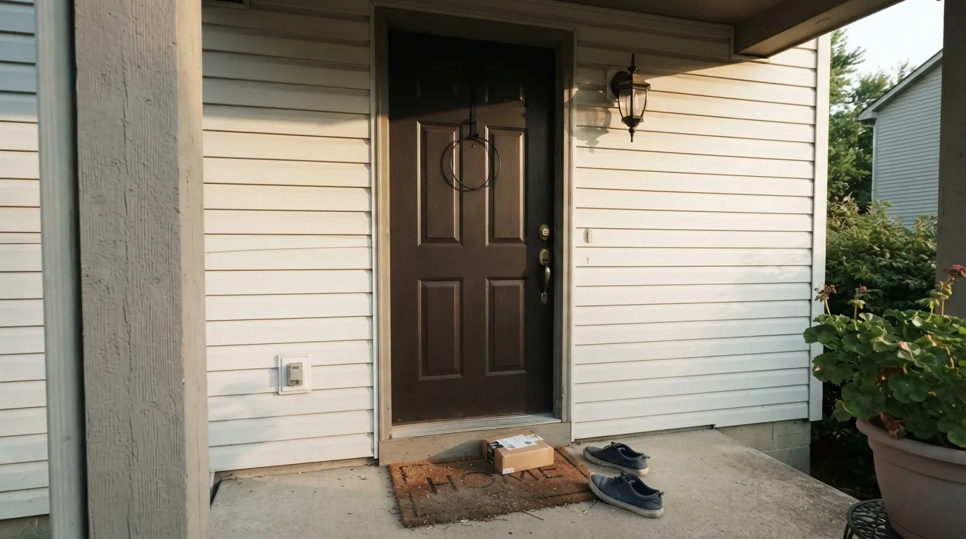 Black Beauty in the light it was made for — afternoon sun brings the warmth forward, so the door reads deep brown-black instead of flat.