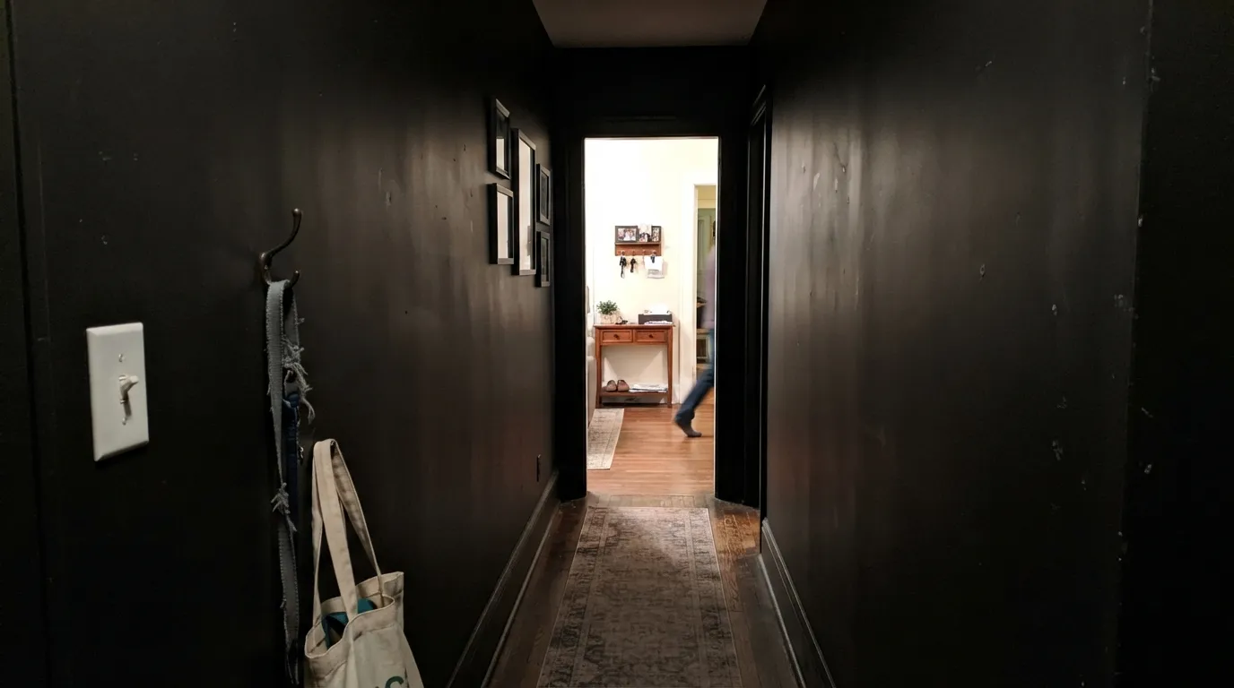 The honest shot: with no real light source, Black Beauty stops looking like a warm near-black and just reads as a flat void — the exact situation behind the disappearing-hallway complaints.