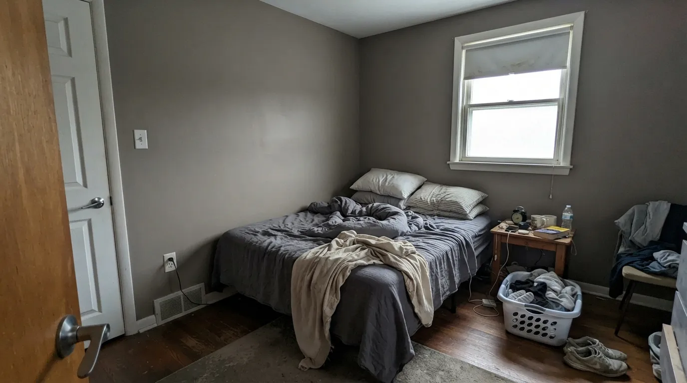 The honest shot: cool north daylight with no lamps strips the red out and leaves a flat, muddy brown — the exact complaint behind the color's worst reviews.