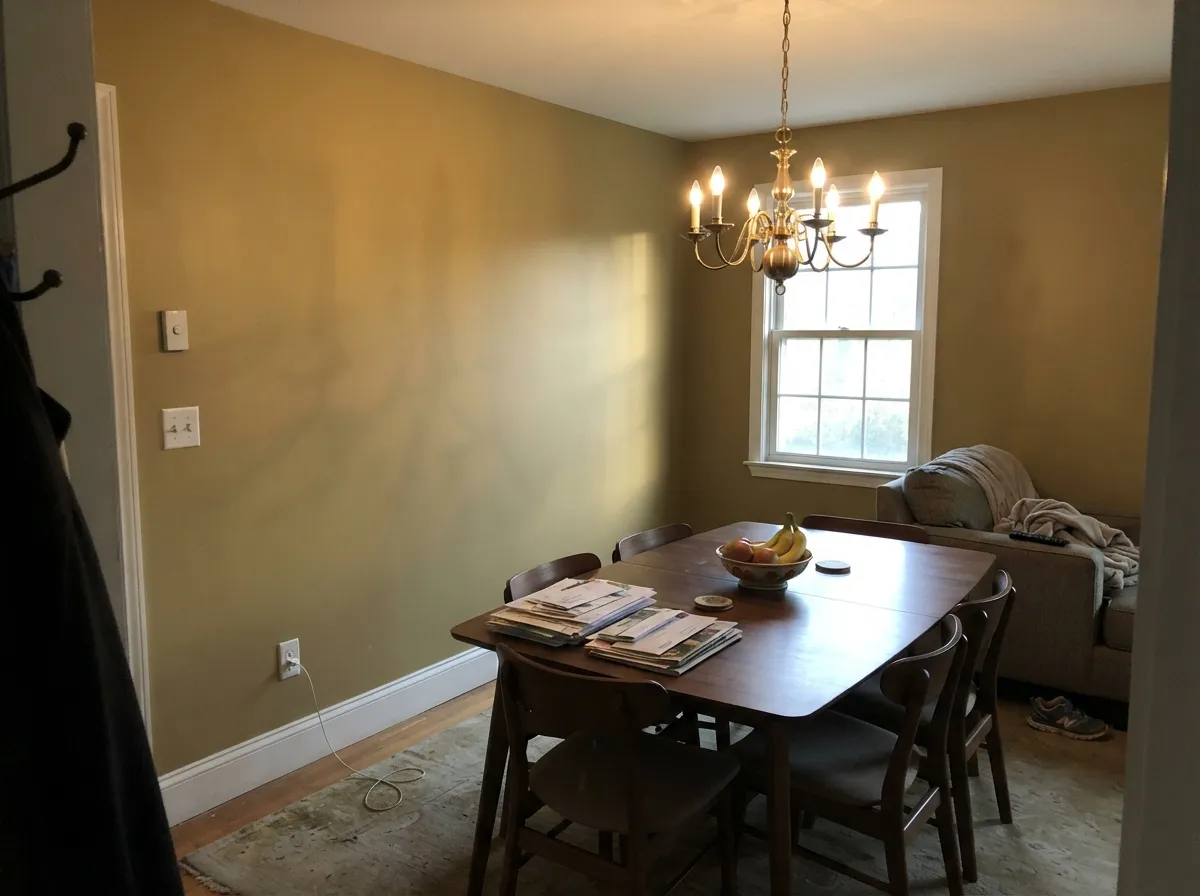 With walnut, brass, and warm lamplight the gold turns rich and formal.