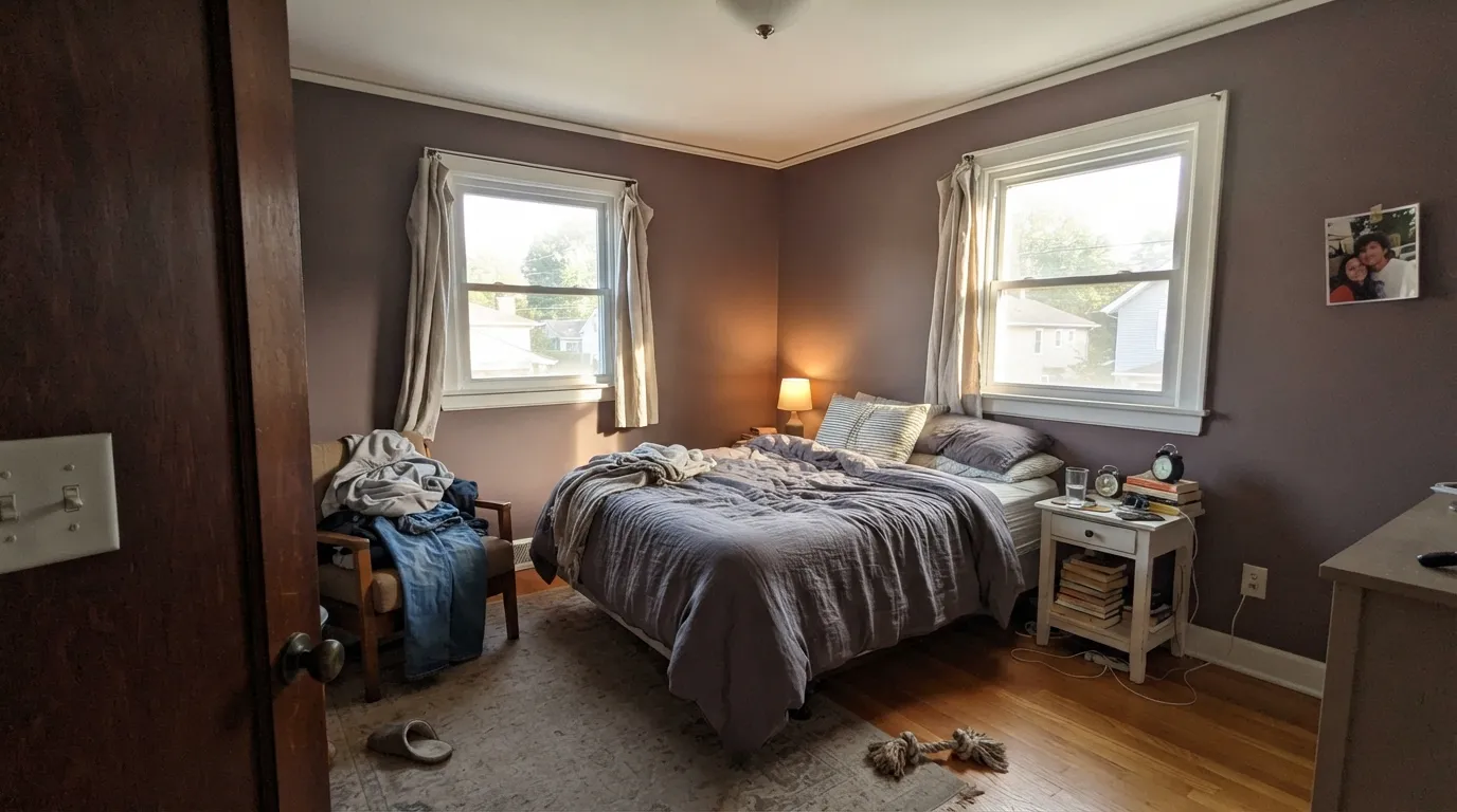 Benjamin Moore Cinnamon Slate in a real room