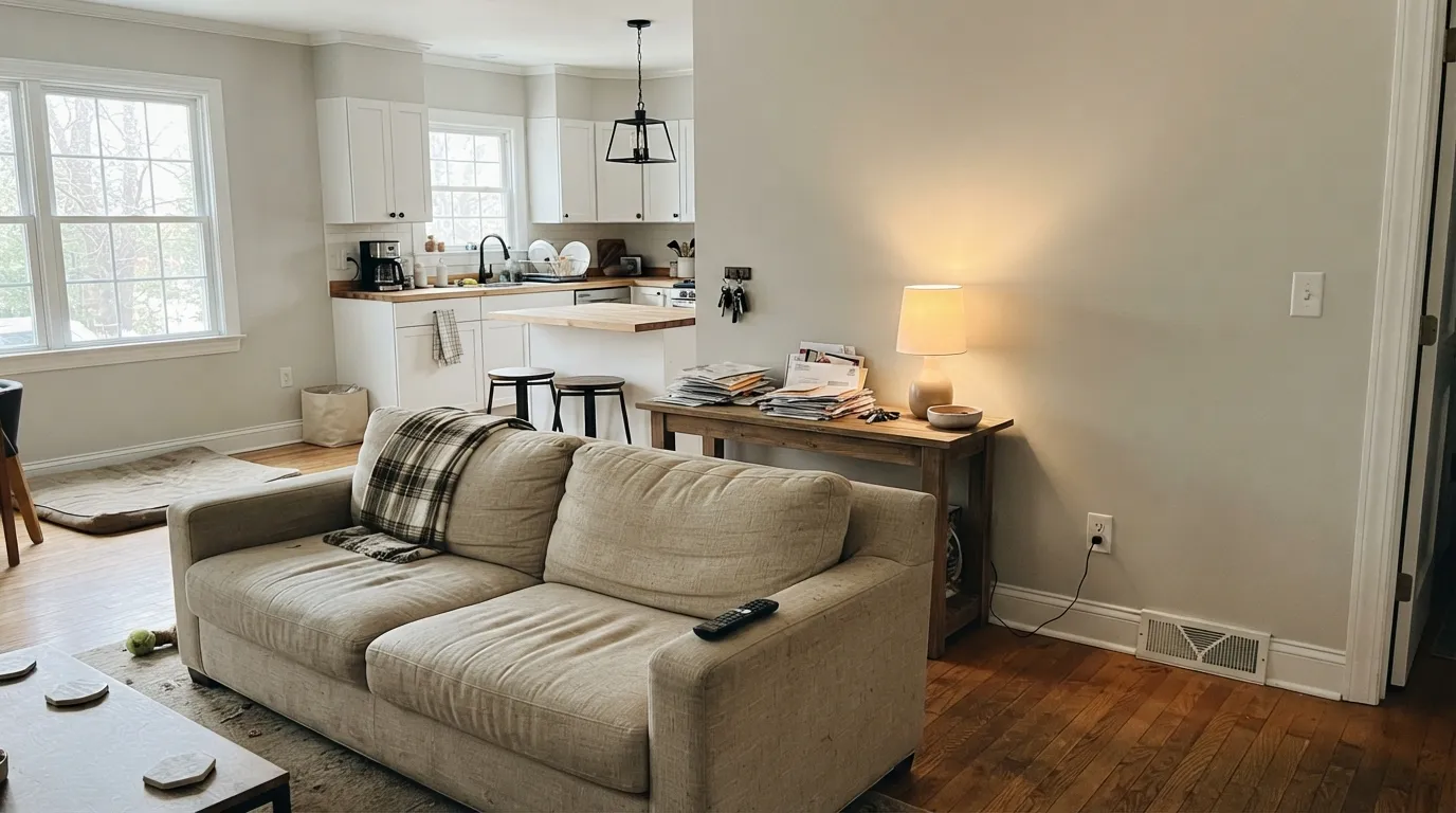 Benjamin Moore Cloud Cover in a real room