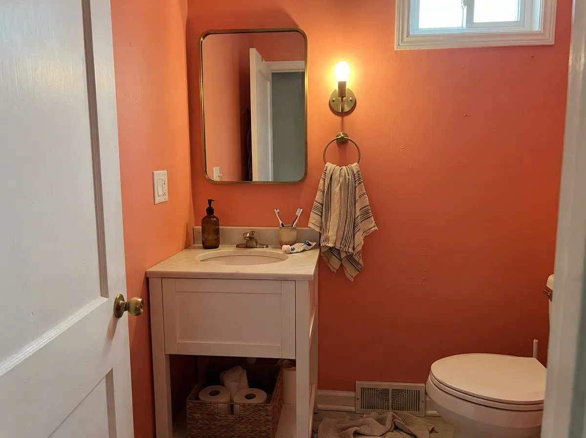 Drenched in a small powder room, the color feels intentional rather than risky — this is where it earns its best reviews.
