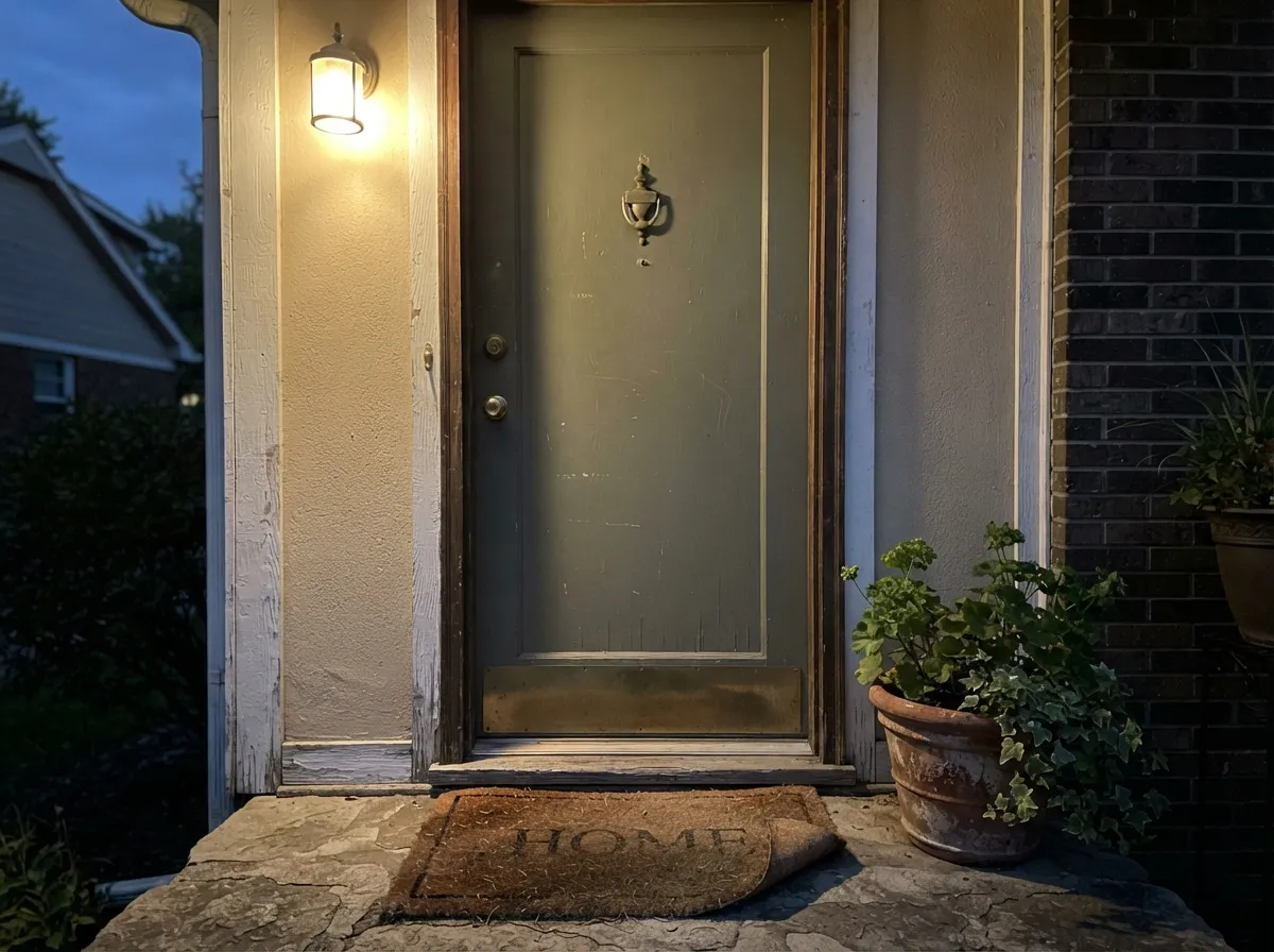 One door's worth of Creekside Green next to a neutral house — the low-commitment way most people try it first.