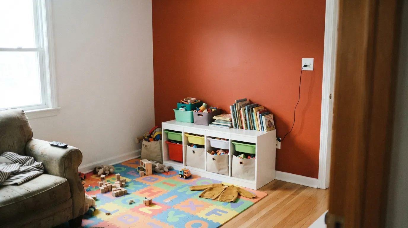 Benjamin Moore Fireball Orange in a real room