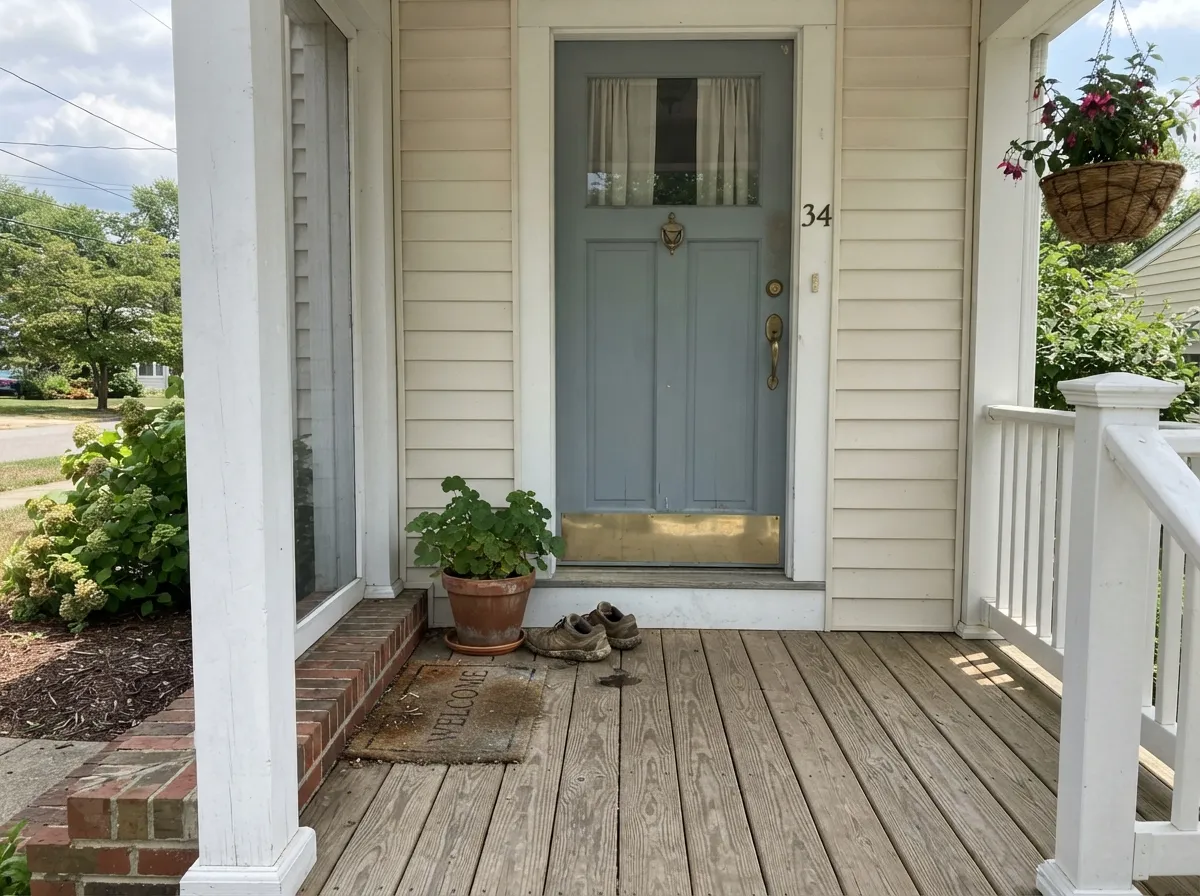 On a light exterior the door reads intentional and a little unusual — most neighbors will ask what it's called.