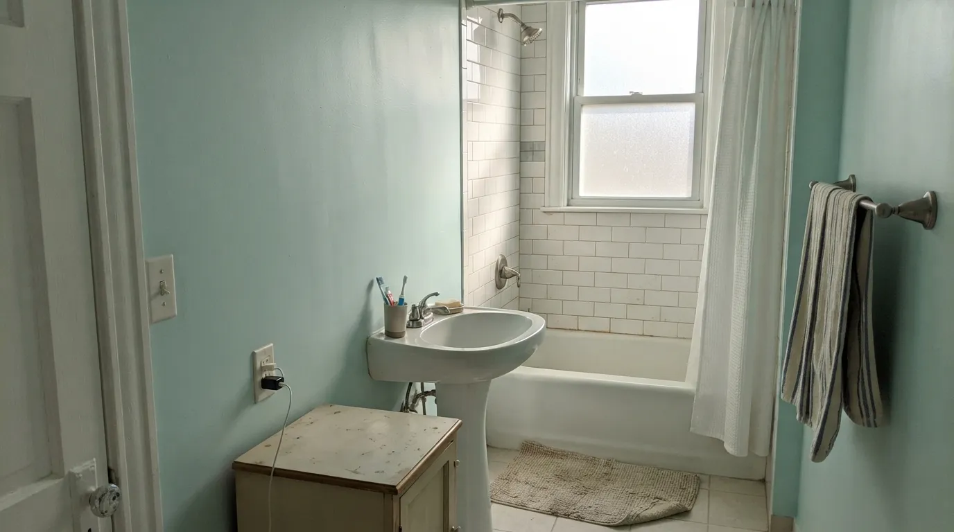 Benjamin Moore Glacier Blue in a real room