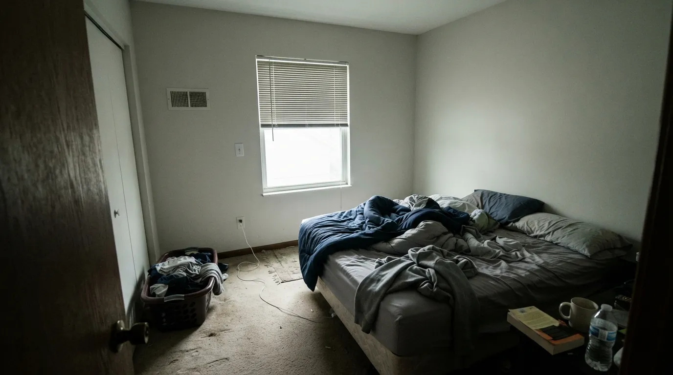 The honest shot: without real daylight, Gray Mist doesn't turn moody — it just turns murky. This is the room to skip it in.